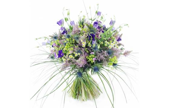 Image principale : Bouquet champêtre mauve & bleu "Vigo"| L'Agitateur Floral