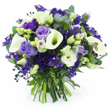 Image principale : Bouquet rond blanc & violet "Ostrava"| L'Agitateur Floral