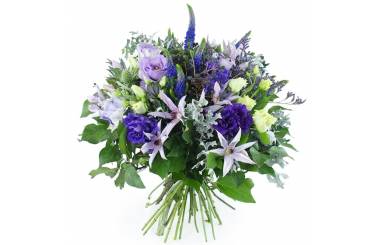 Image principale : Bouquet champêtre violet & bleu "Agde"| L'Agitateur Floral