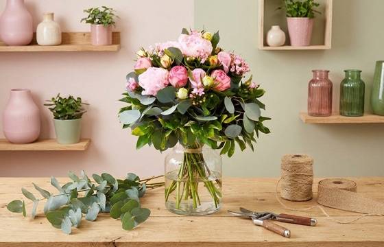 L'Agitateur Floral | mise en situation du Bouquet de pivoines roses Camille