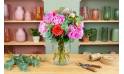 mise en situation du bouquet de rose & pivoine "Orange Pivoines" | L'Agitateur Floral