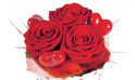 zoom sur les trois roses rouges roméo