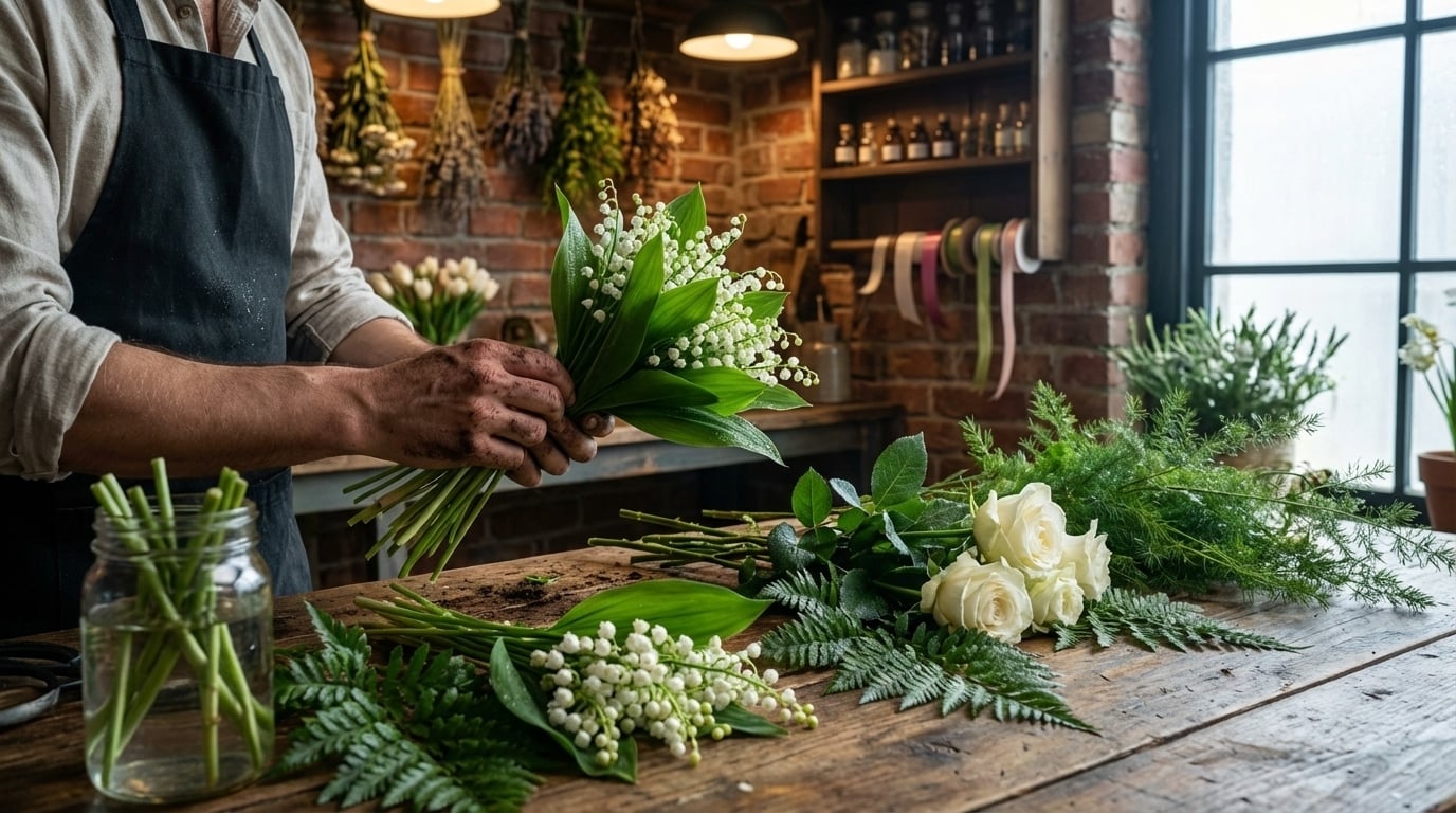 composer bouquet muguet frais artisan fleuriste