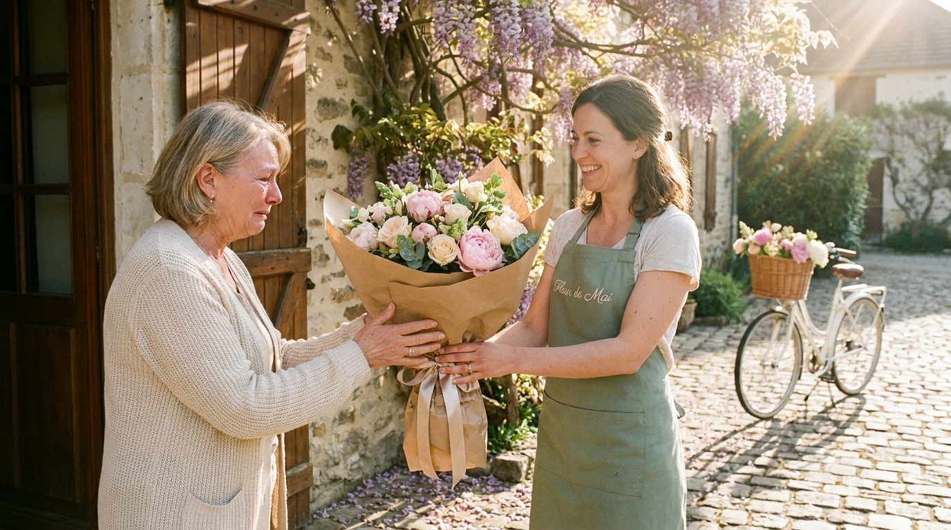 Livraison bouquet fleurs artisan fleuriste local