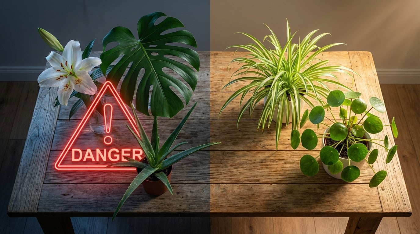 plantes toxiques dangereuses chat lys monstera attention