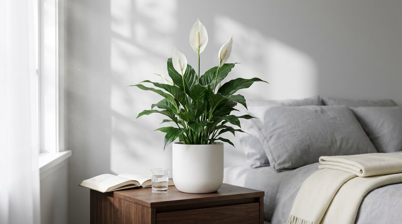 Spathiphyllum fleur lune chambre dépollution élégante