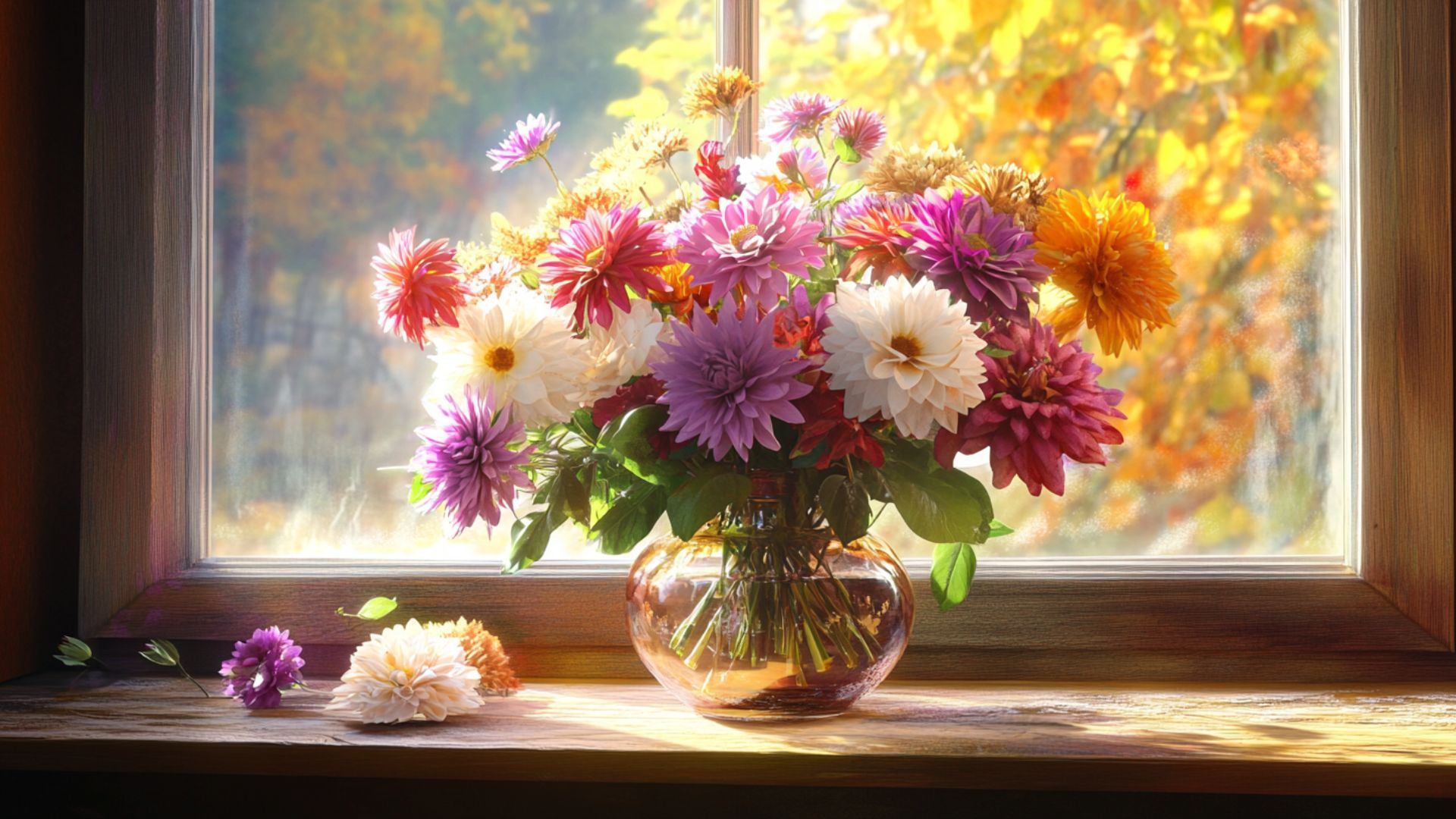 Bouquet fleurs coupées septembre