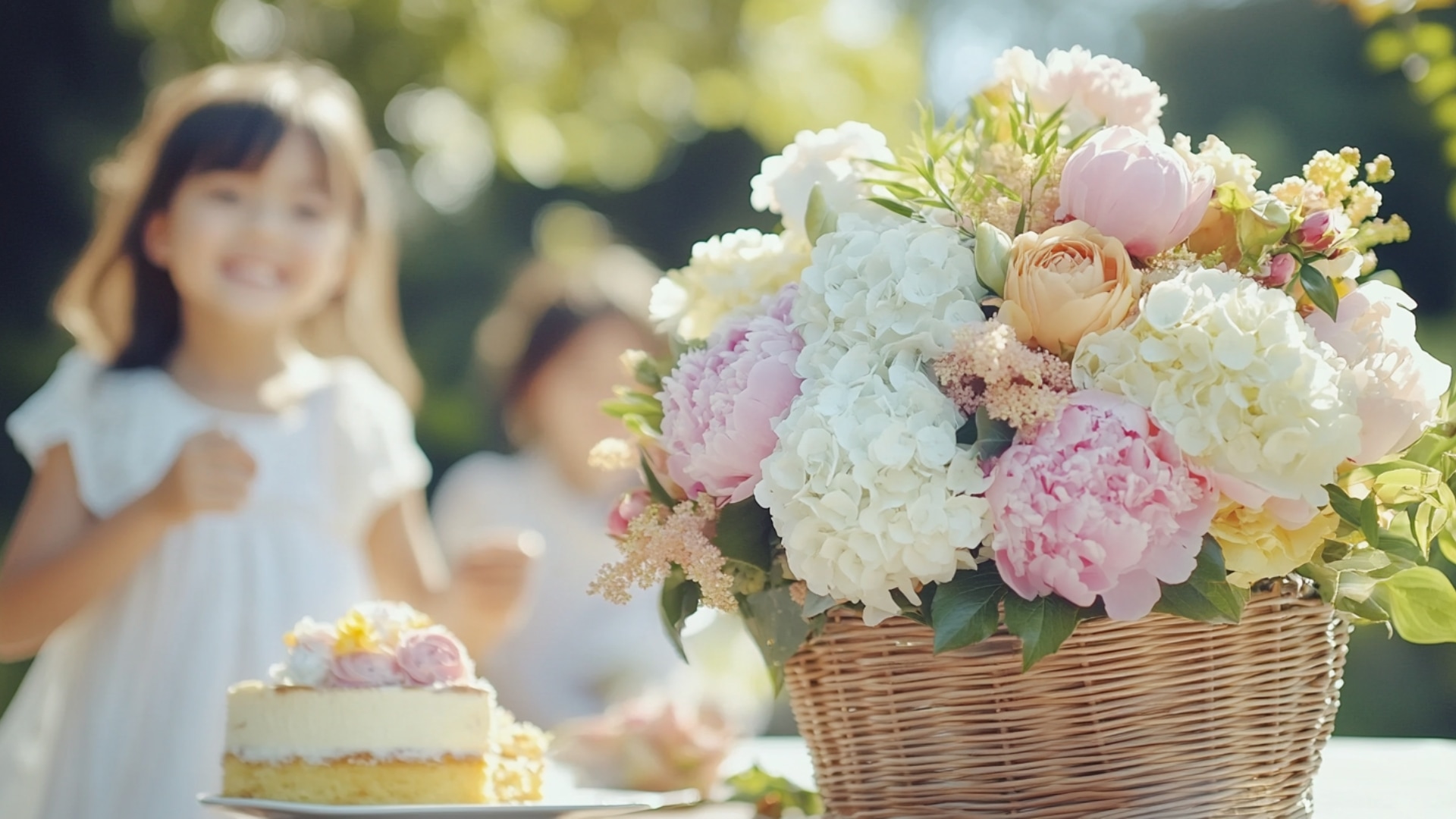 Un bouquet de fleurs pastel offert pour un anniversaire ou un événement familial