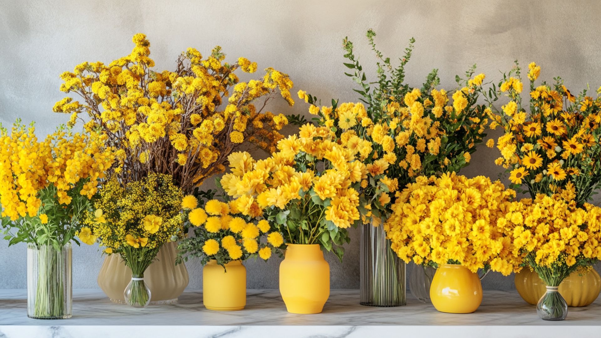 Bouquets fleurs jaunes occasions spéciales mariages anniversaires