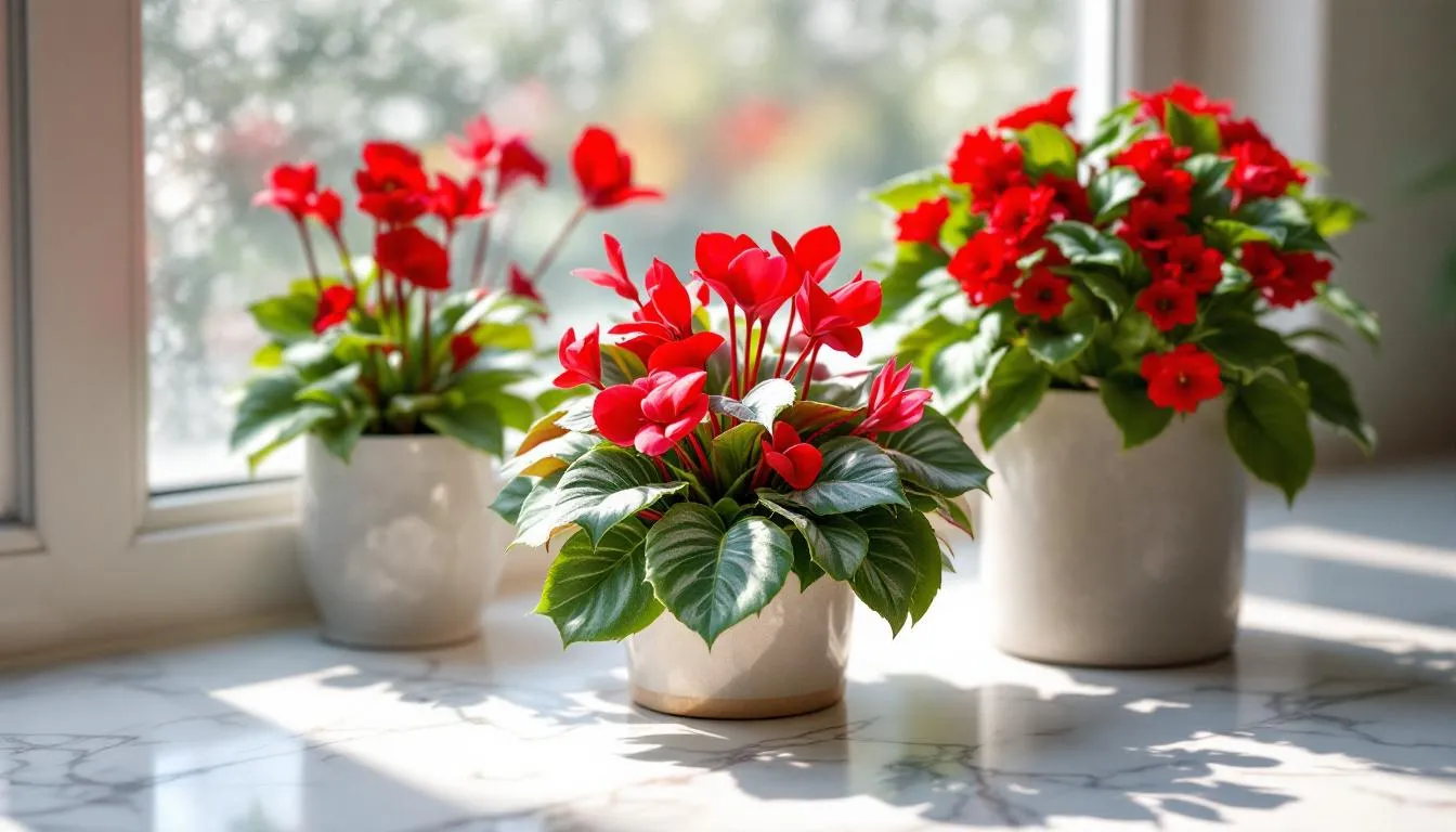 Cyclamen azalée kalanchoé plantes fleuries Noël tendance