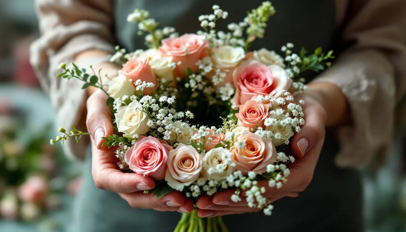 Technique bouquet spirale main fleuriste expert