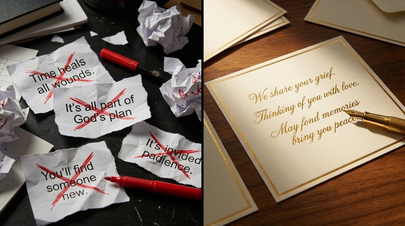 Phrases éviter carte condoléances alternatives