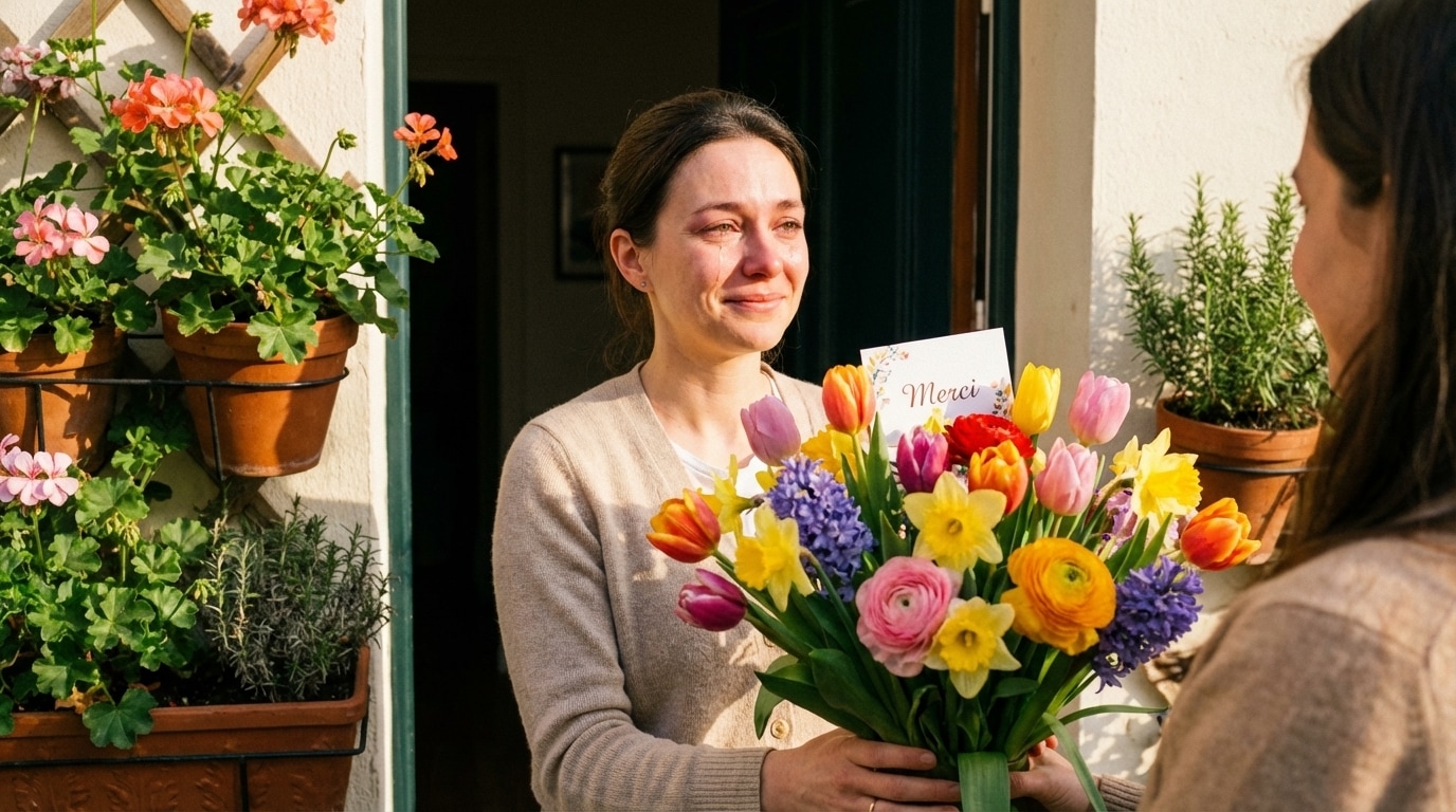 Bouquet fleurs soutien deuil après enterrement